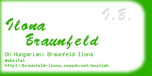 ilona braunfeld business card